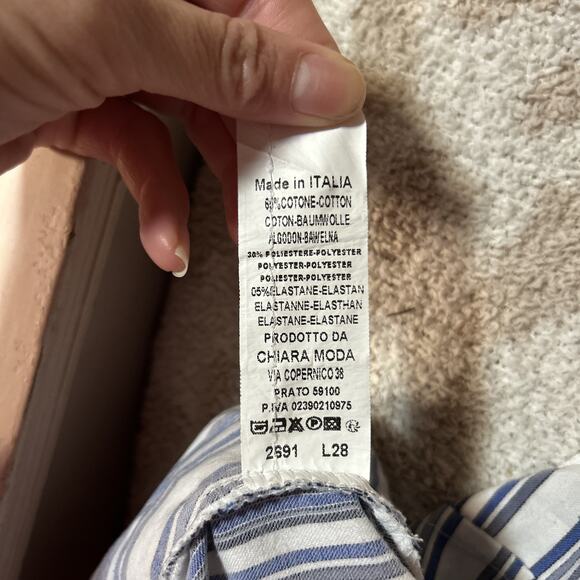 Tina Stephens Italy Blue Striped Pants Womens Resort Classic Pull on Small 28 - Picture 7 of 7